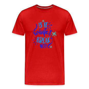 Vacances d’hiver - T-shirt bio Premium Homme - rouge - Devant - Damien (186cm)