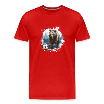 Équipe sportive de football de l’ours - T-shirt bio Premium Homme - rouge - Devant - Damien (186cm)