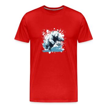 Équipe sportive de football de l’ours polaire Ours polaire - T-shirt bio Premium Homme - rouge - Devant - Damien (186cm)