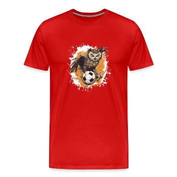 Équipe sportive de football Owl - T-shirt bio Premium Homme - rouge - Devant - Damien (186cm)