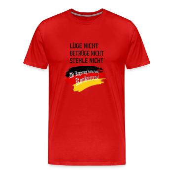 Deutschland Regierung Demo - Männer Premium Bio T-Shirt - Rot - Vorne - Damien (186cm)