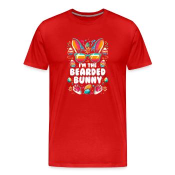 Je suis le lapin barbu - T-shirt bio Premium Homme - rouge - Devant - Damien (186cm)
