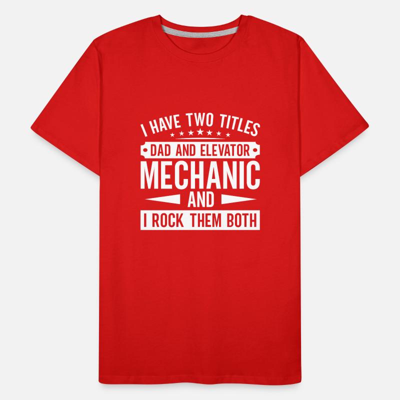 Funny Elevator Inspector Dad And Elevator Mechanic Männer Premium Bio T-Shirt