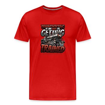 Trainspotting Train Lovers Trains - T-shirt bio Premium Homme - rouge - Devant - Damien (186cm)
