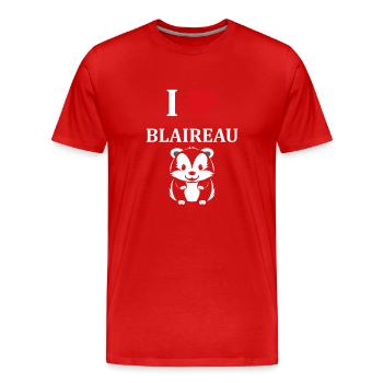 Humour blaireau - T-shirt bio Premium Homme - rouge - Devant - Damien (186cm)
