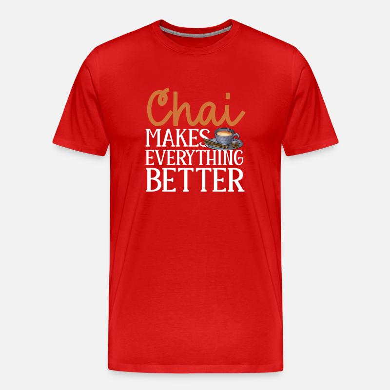 Chai Tee Masala Chai - Männer Premium Bio T-Shirt - Rot