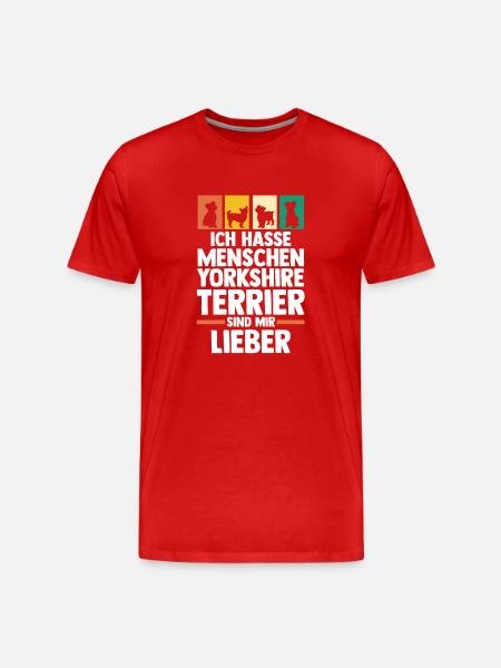 Hund Yorkshire Terrier - Männer Premium Bio T-Shirt - Rot