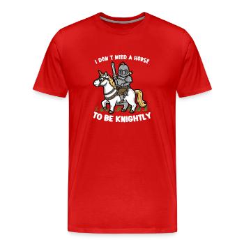 Chevalier Chevalier Armure Renaissance Médiévale - T-shirt bio Premium Homme - rouge - Devant - Damien (186cm)