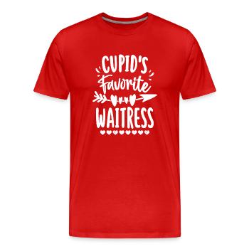 Cupidons Serveuse Préférée Drôle Saint Valentin - T-shirt bio Premium Homme - rouge - Devant - Damien (186cm)