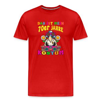 Das ist mein 70er Jahre Kostüm 70s Motto Party - Männer Premium Bio T-Shirt - Rot - Vorne - Damien (186cm)