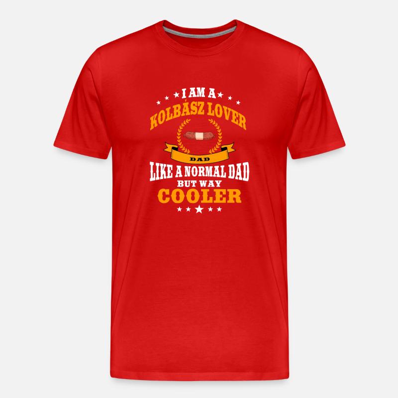 Kolbász Lover Dad - Männer Premium Bio T-Shirt - Rot