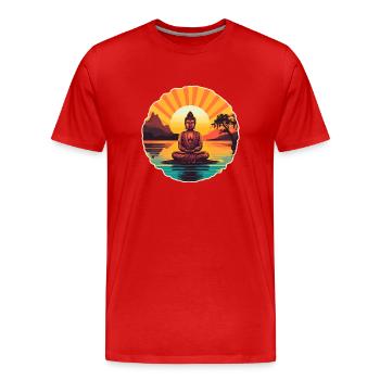 Buddhismus Yoga Buddhist Zen Meditation Buddha - Männer Premium Bio T-Shirt - Rot - Vorne - Damien (186cm)
