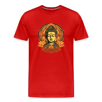 Buddhismus Yoga Buddhist Zen Meditation Buddha - Männer Premium Bio T-Shirt - Rot - Vorne - Damien (186cm)