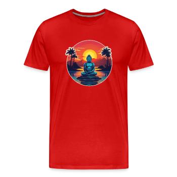 Buddhism Yoga Buddhist Zen Meditation Buddha - Men's Premium Organic T-Shirt - red - Front - Damien (186cm)