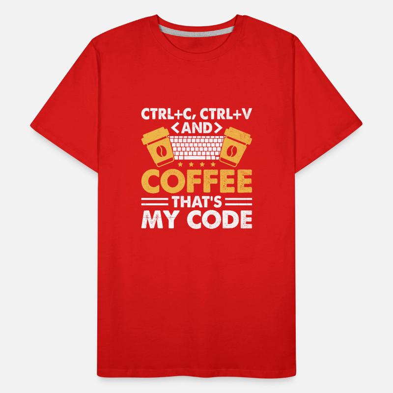 Kaffee-Codierung Programmierer Programmierer Entwickler Nerd Coff Männer Premium Bio T-Shirt