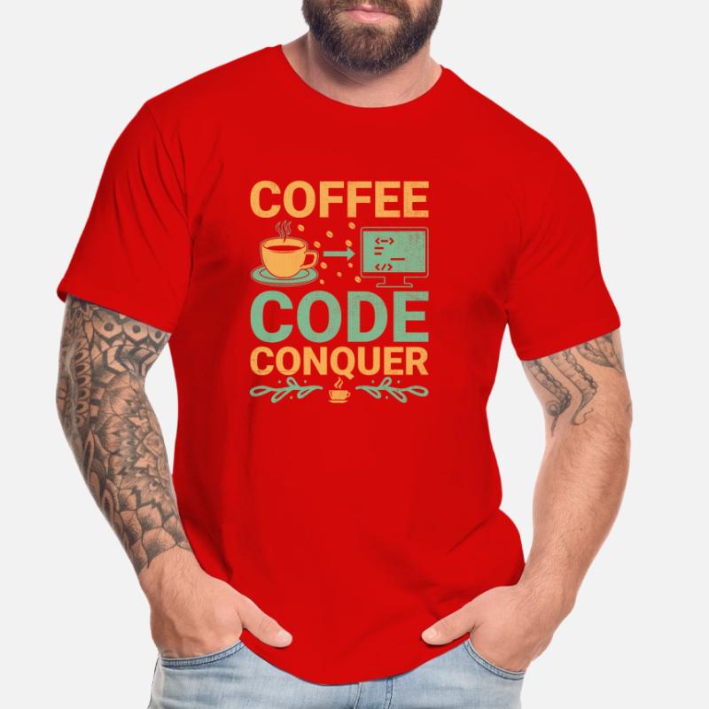 Café Codage Programmeur Codeur Développeur Nerd Coff T-shirt bio Premium Homme