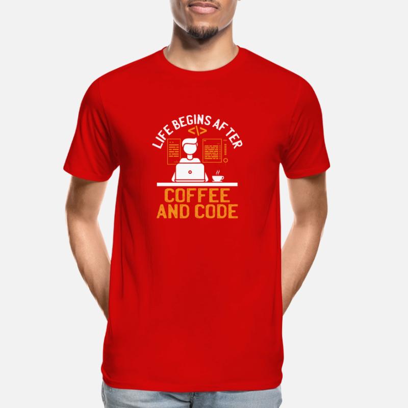 Kaffee-Codierung Programmierer Programmierer Entwickler Nerd Coff Männer Premium Bio T-Shirt