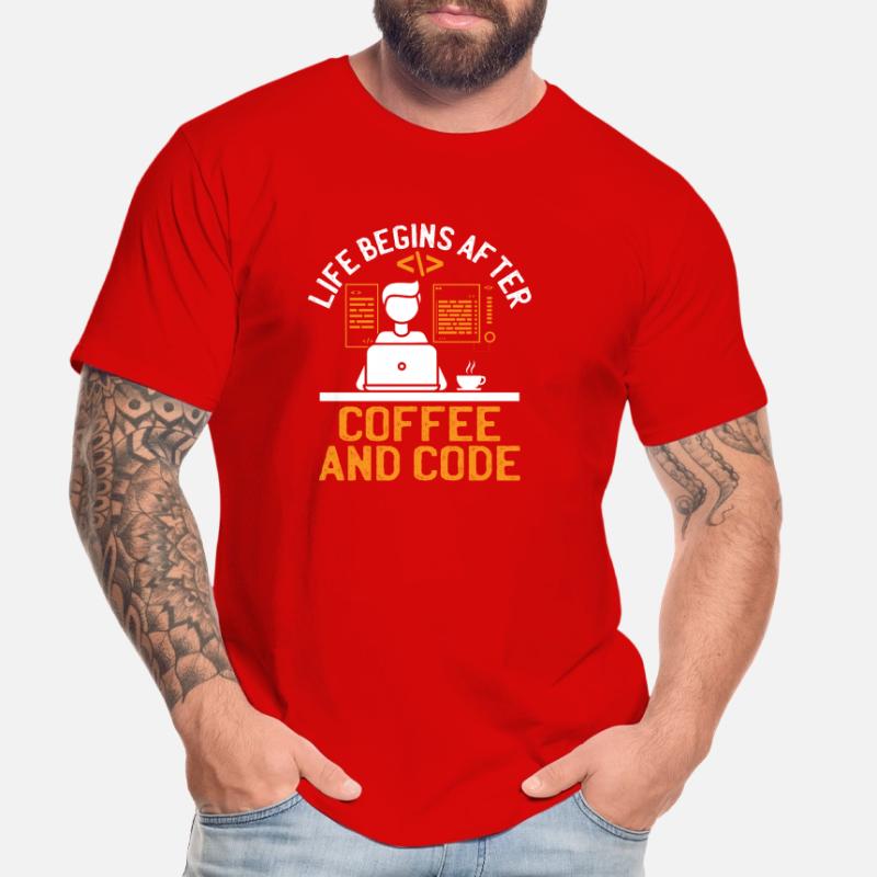 Café Codage Programmeur Codeur Développeur Nerd Coff T-shirt bio Premium Homme
