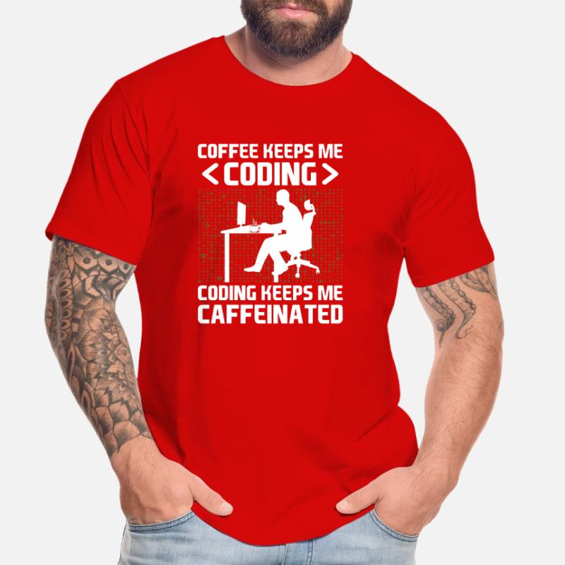 Coffee Coding Programmer Coder Developer Nerd Coff Men's Premium Organic T-Shirt
