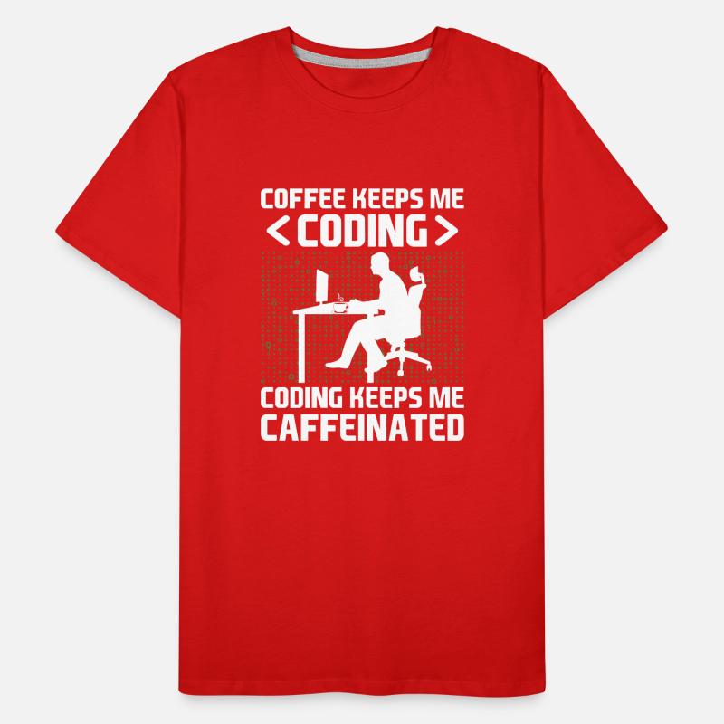 Café Codage Programmeur Codeur Développeur Nerd Coff T-shirt bio Premium Homme
