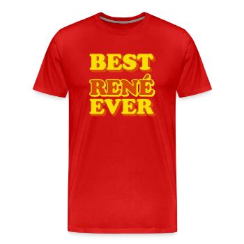 Lustiges Geschenk mit Vornamen René - Männer Premium Bio T-Shirt - Rot - Vorne - Damien (186cm)