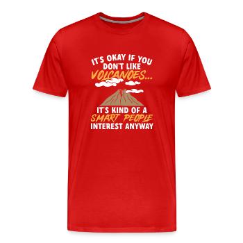 volcan, géologie, volcanologie, lave - T-shirt bio Premium Homme - rouge - Devant - Damien (186cm)