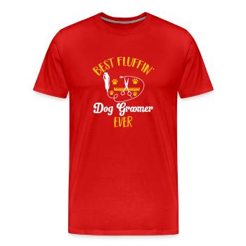Salon de coiffure pour chiens - T-shirt bio Premium Homme - rouge - Devant - Damien (186cm)
