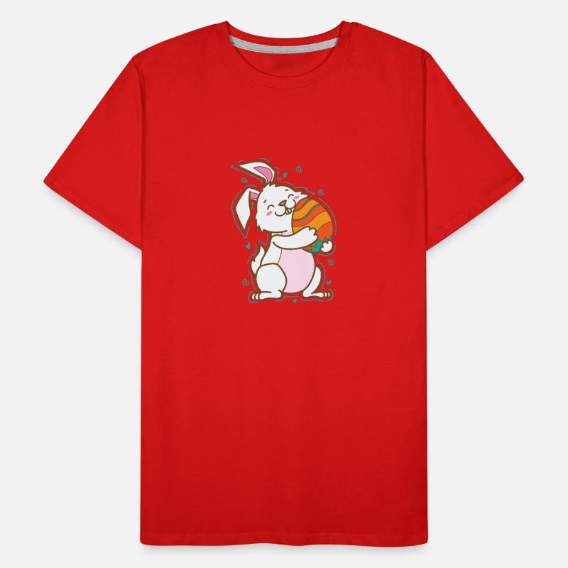 Easter bunny with an Easter egg Men's Premium Organic T-Shirt