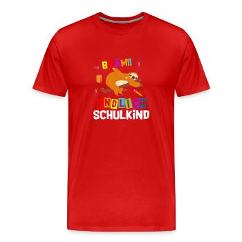 Bääm Finally Schoolchild Sloth School Enrollment - Men's Premium Organic T-Shirt - red - Front - Damien (186cm)