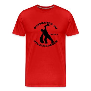 Friedenszeichen Friedenssymbol Frieden Geschenk - Männer Premium Bio T-Shirt - Rot - Vorne - Damien (186cm)