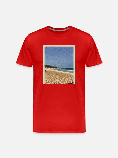 Meeresrauschen - Männer Premium Bio T-Shirt - Rot