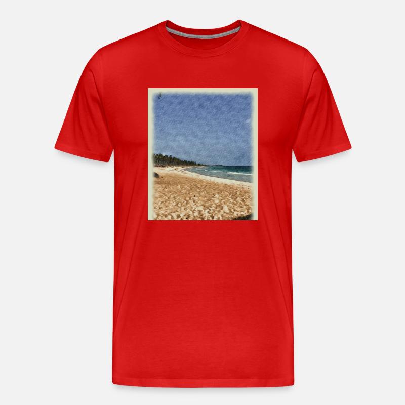 Meeresrauschen - Männer Premium Bio T-Shirt - Rot