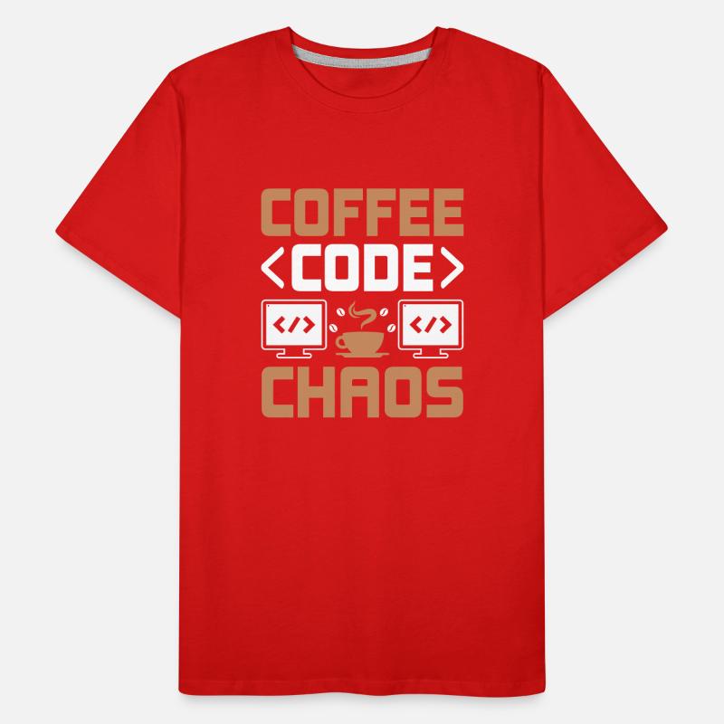 Café Codage Programmeur Codeur Développeur Nerd Coff T-shirt bio Premium Homme
