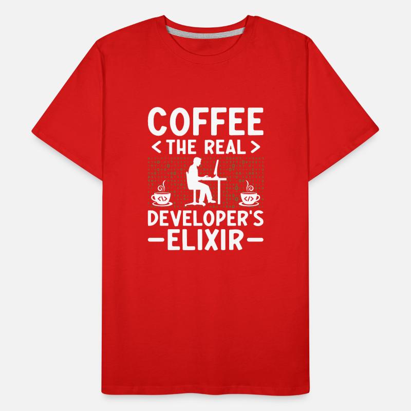 Coffee Coding Programmer Coder Developer Nerd Coff Men's Premium Organic T-Shirt