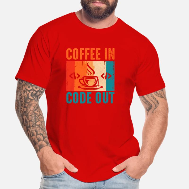 Café Codage Programmeur Codeur Développeur Nerd Coff T-shirt bio Premium Homme