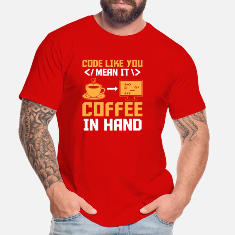 Café Codage Programmeur Codeur Développeur Nerd Coff T-shirt bio Premium Homme