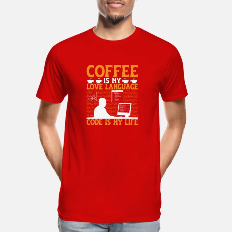 Café Codage Programmeur Codeur Développeur Nerd Coff T-shirt bio Premium Homme