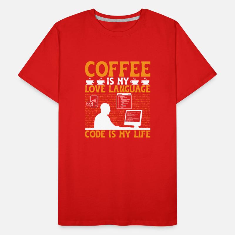 Café Codage Programmeur Codeur Développeur Nerd Coff T-shirt bio Premium Homme