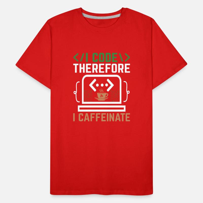 Kaffee-Codierung Programmierer Programmierer Entwickler Nerd Coff Männer Premium Bio T-Shirt