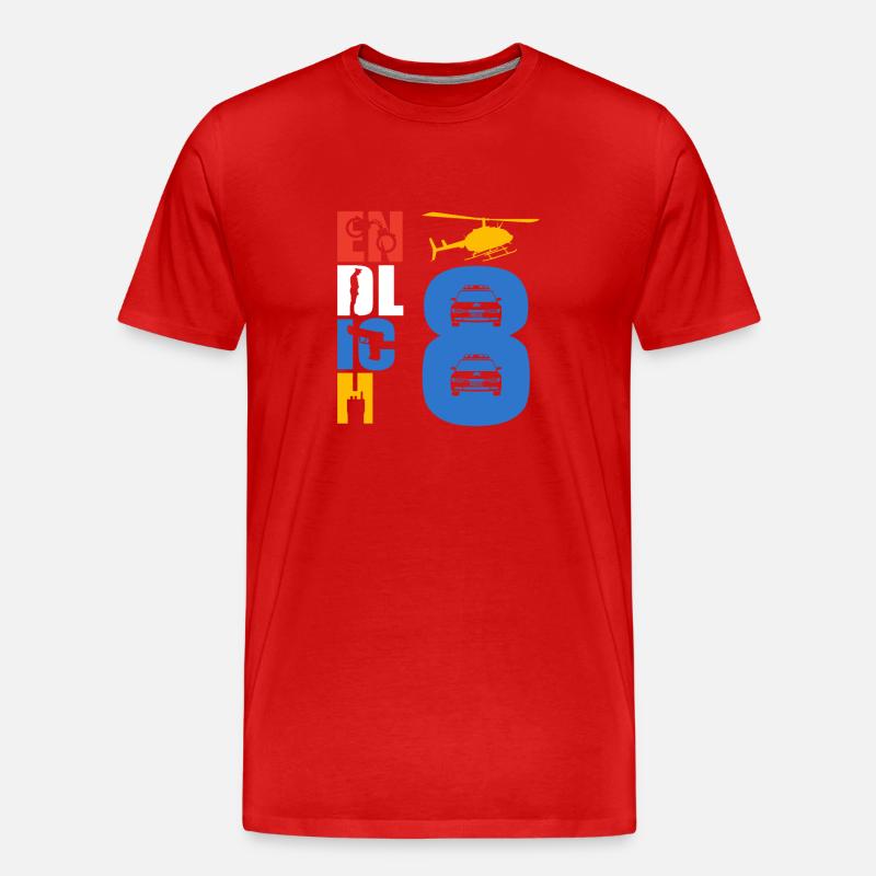 Endlich 8 Polizei - Männer Premium Bio T-Shirt - Rot