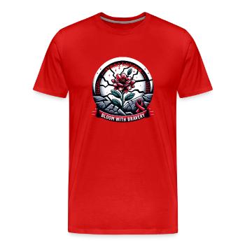 Schlaganfall-überlebende Schlaganfall-bewusstsein - Männer Premium Bio T-Shirt - Rot - Vorne - Damien (186cm)