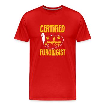 Salon de coiffure pour chiens - T-shirt bio Premium Homme - rouge - Devant - Damien (186cm)