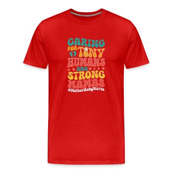 Nurse Baby Maternity Nurse - Men's Premium Organic T-Shirt - red - Front - Damien (186cm)