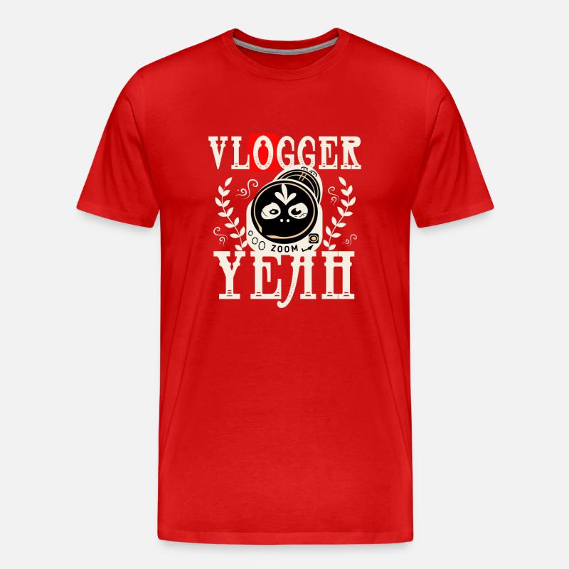 Vlogger - Männer Premium Bio T-Shirt - Rot