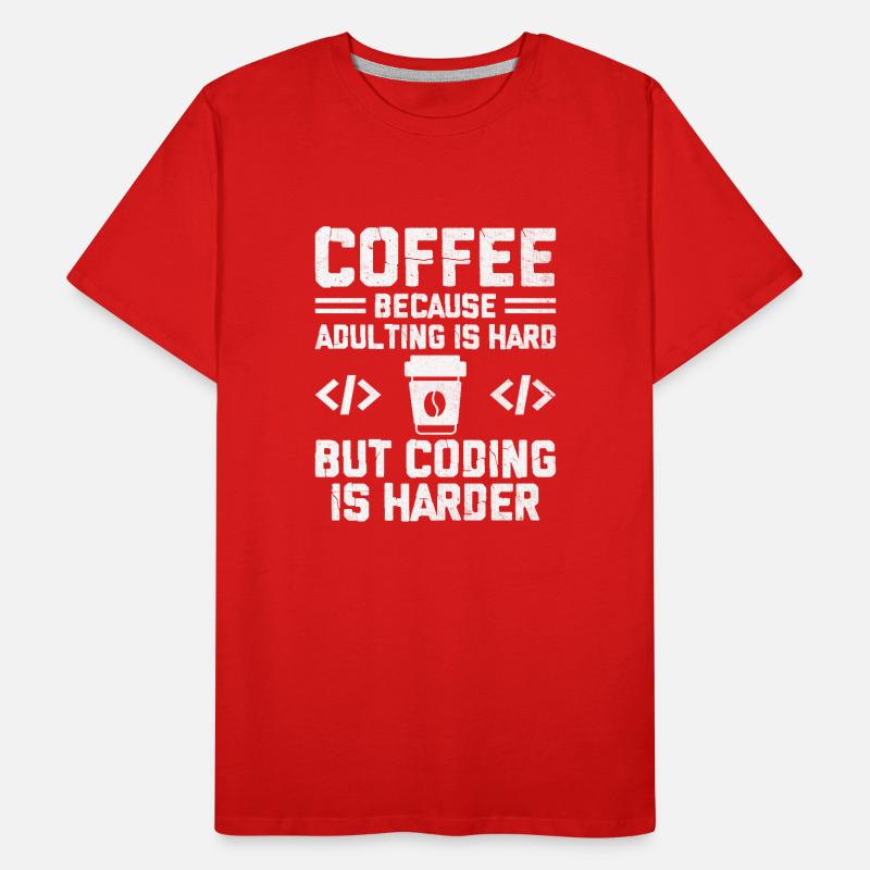 Café Codage Programmeur Codeur Développeur Nerd Coff T-shirt bio Premium Homme