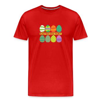 Chasse aux œufs de Pâques Début du printemps - T-shirt bio Premium Homme - rouge - Devant - Damien (186cm)