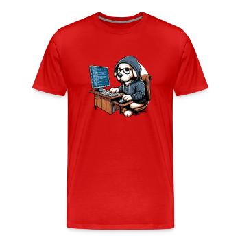 Analyste en piratage éthique Cybersécurité éthique - T-shirt bio Premium Homme - rouge - Devant - Damien (186cm)