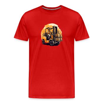 Forklift Driver Warehouse Manager Warehouse Manager Pappa's - Men's Premium Organic T-Shirt - red - Front - Damien (186cm)
