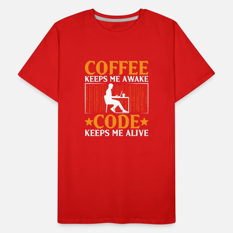 Kaffee-Codierung Programmierer Programmierer Entwickler Nerd Coff Männer Premium Bio T-Shirt