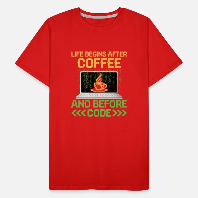 Coffee Coding Programmer Coder Developer Nerd Coff Men's Premium Organic T-Shirt